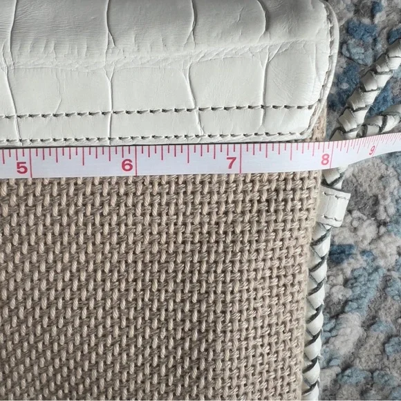 Brahmin natural woven white croc leather Crossbody Bag